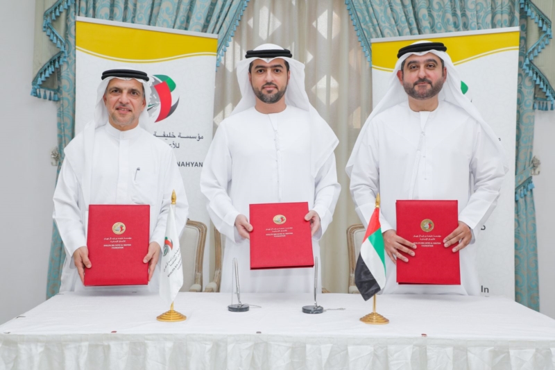 توقيع اتفاقية تعاون بين مؤسستي خليفة الإنسانية والإمارات للخدمات الصحية وبنك دبي الإسلامي