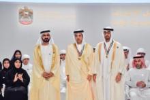 محمد بن راشد ومحمد بن زايد يكرِّمان منصور بن زايد رئيس مؤسسة خليفة الإنسانية في عام الخير